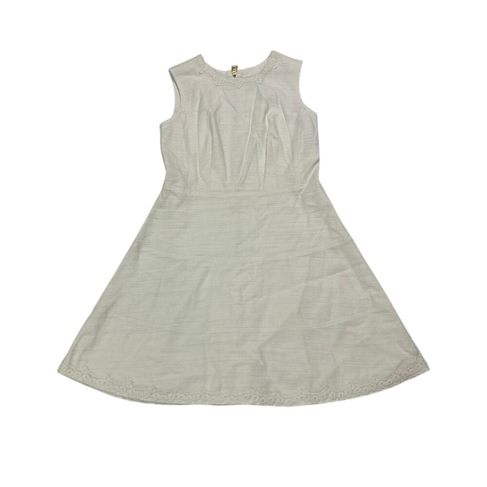 Sail to Sable Womens 4 White Lace Mini Dress Sleeveless Chic Preppy Natuical